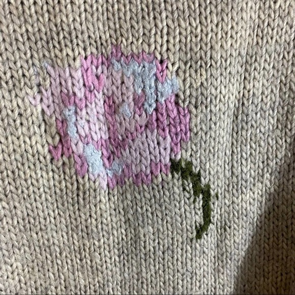 PHILOSOPHY Wool Blend Floral Knit Sweater gray - Picture 4 of 7